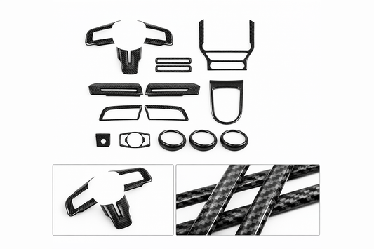 17-Piece Carbon Interior Trim Kit — Ford Mustang 2015-2023 | Revtra Performance™