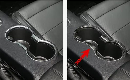 Real Carbon Fiber Cup Holder Trim – Mustang S550 (2015-2023)