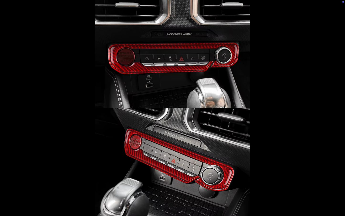 Carbon Fiber Start Button — Ford Mustang GT (2024–2025) | Revtra Performance™
