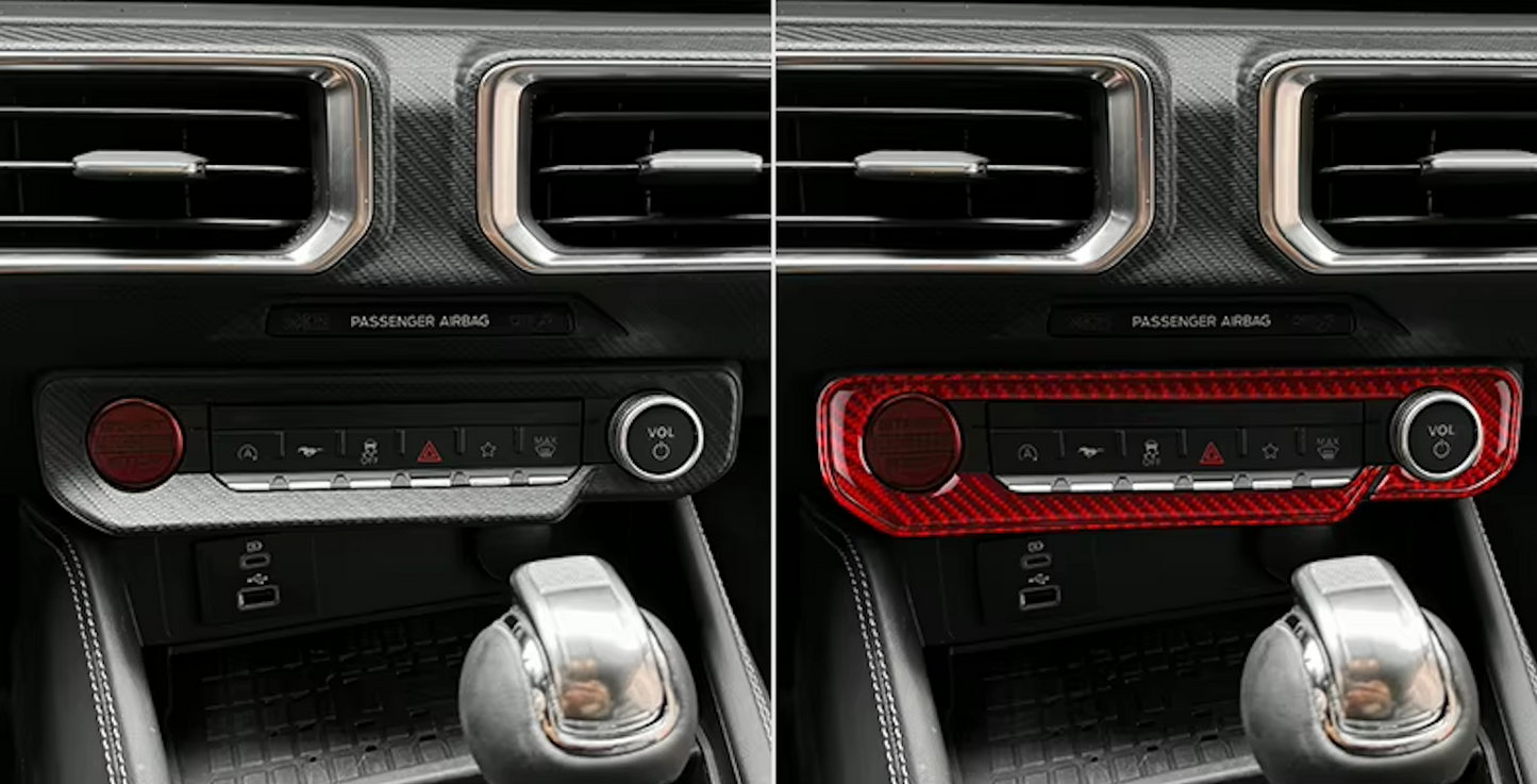 Carbon Fiber Start Button — Ford Mustang GT (2024–2025) | Revtra Performance™