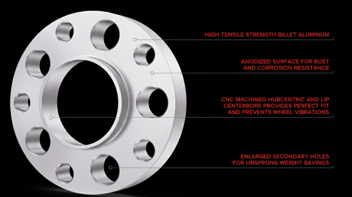 Forged Aluminum Wheel Spacers — 5x114.3 (20–40mm) | Fits Ford Mustang 2015–2023
