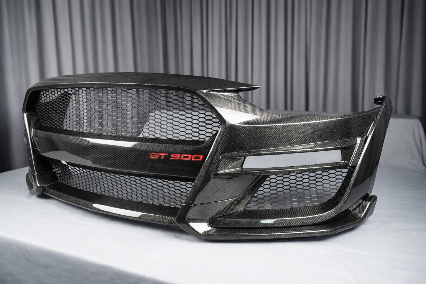 GT500-Style Full Carbon Fiber Front Bumper + Lip Kit — Ford Mustang 2018–2023 | Revtra Performance™