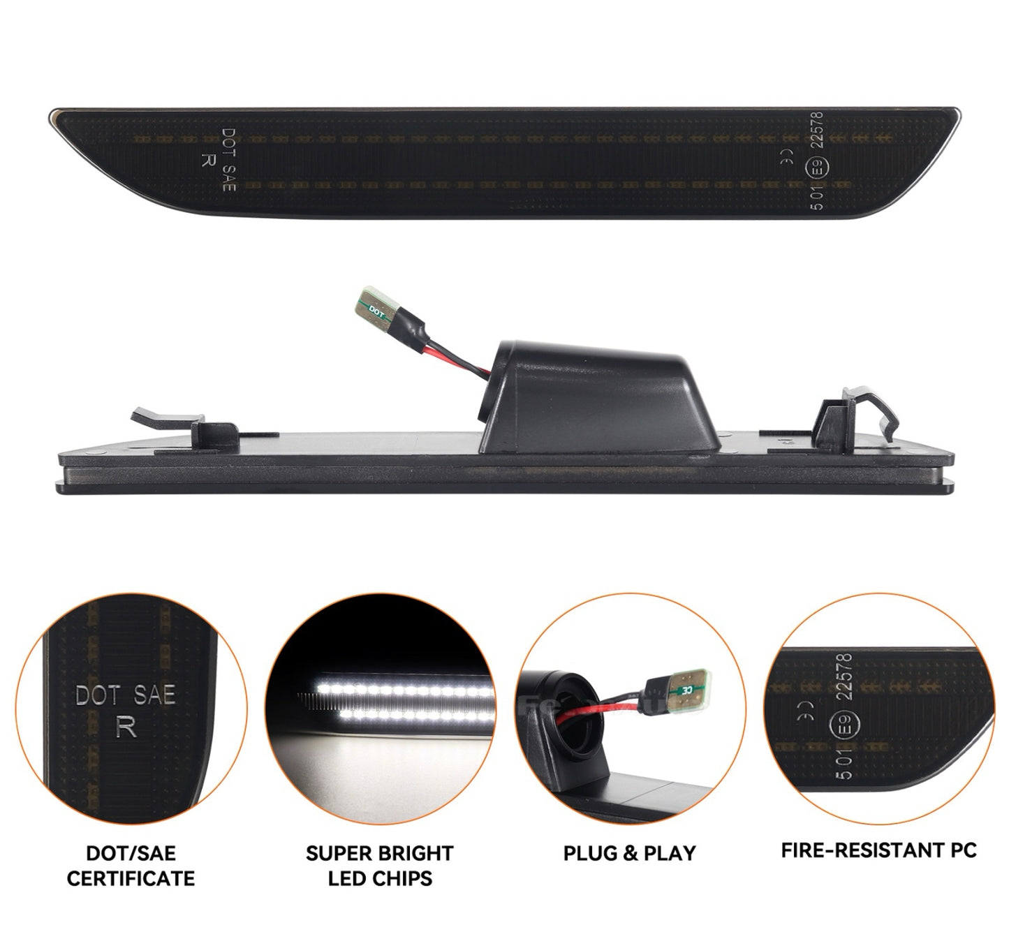 Dynamic LED Side Marker Lights — Ford Mustang 2015–2023